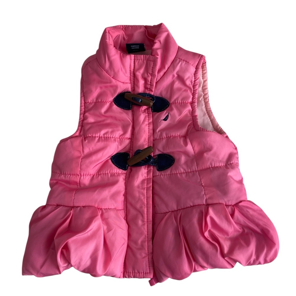 Nautica Pink Ruffle Puffer Vest Size 3–6 Months Baby Girl Outerwear